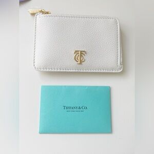 Tiffany & Co. White Leather Card Holder | Wallet | Gold Hardware | New